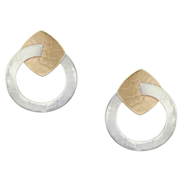 Medium Ring with Rounded Square Clip or Post Earring