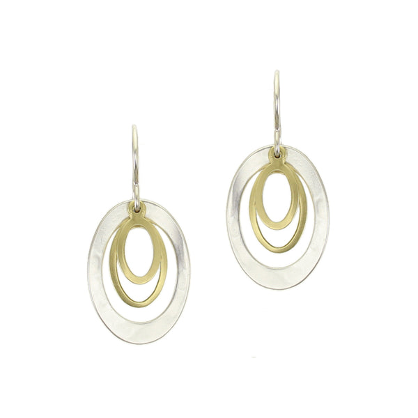 Layered Oval Rings Wire Earrings