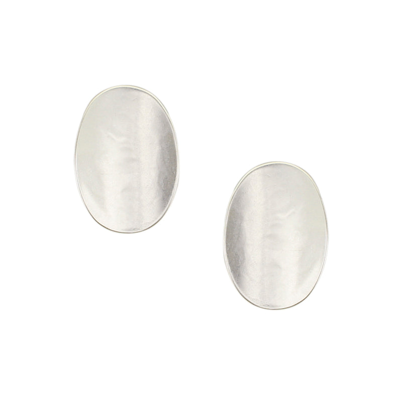 Medium Dished Oval Clip or Post Earring
