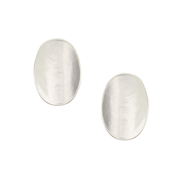 Medium Dished Oval Clip or Post Earring