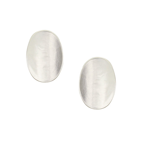Medium Dished Oval Clip or Post Earring