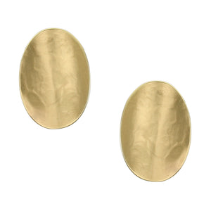 Large Dished Oval Clip or Post Earring