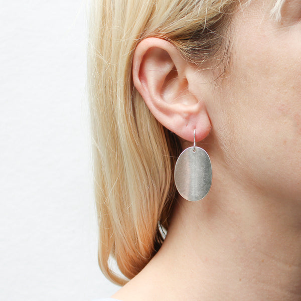 Dished Oval Wire Earrings