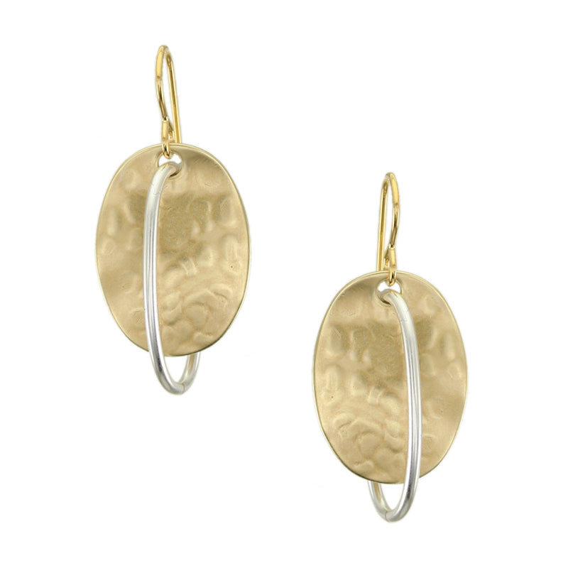 Medium Oval with Interlocking Ring Wire Earrings