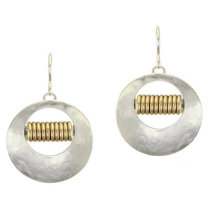 Large Cutout Disc with Coil Wire Earrings