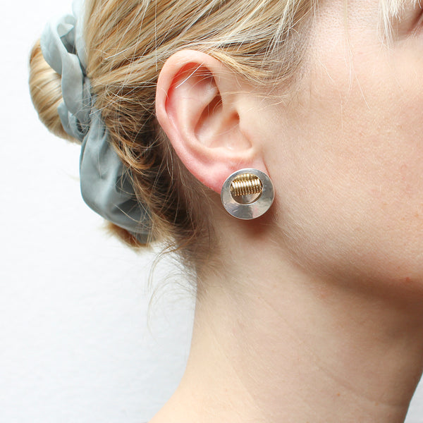Medium Cutout Disc with Coil Clip or Post Earring