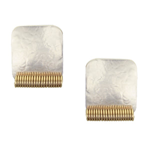 Rounded Rectangle with Coil Clip or Post Earring