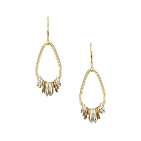 Small Teardrop with Accent Rings Wire Earrings