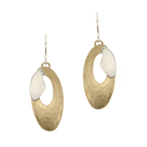 Cutout Oval with Petal Wire Earrings