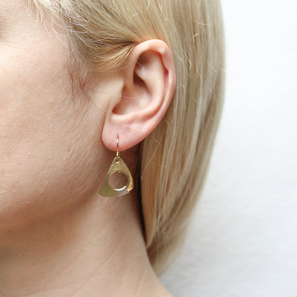 Small Wire Wrapped Cutout Triangle Wire Earrings