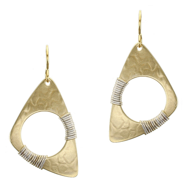 Large Wire Wrapped Cutout Triangle Wire Earrings