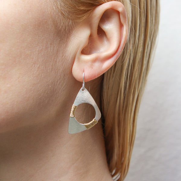 Large Wire Wrapped Cutout Triangle Wire Earrings
