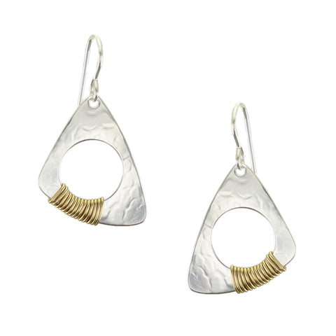 Medium Wire Wrapped Cutout Triangle Wire Earrings