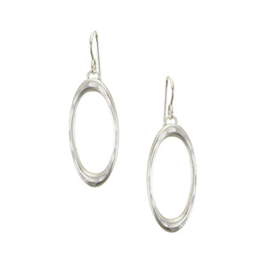 Hammered Oval Ring Wire Earrings