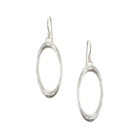 Hammered Oval Ring Wire Earrings