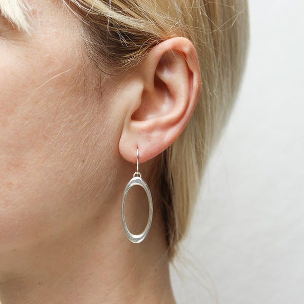 Hammered Oval Ring Wire Earrings