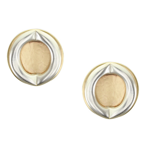 Disc with a Tube Ring Clip or Post Earring