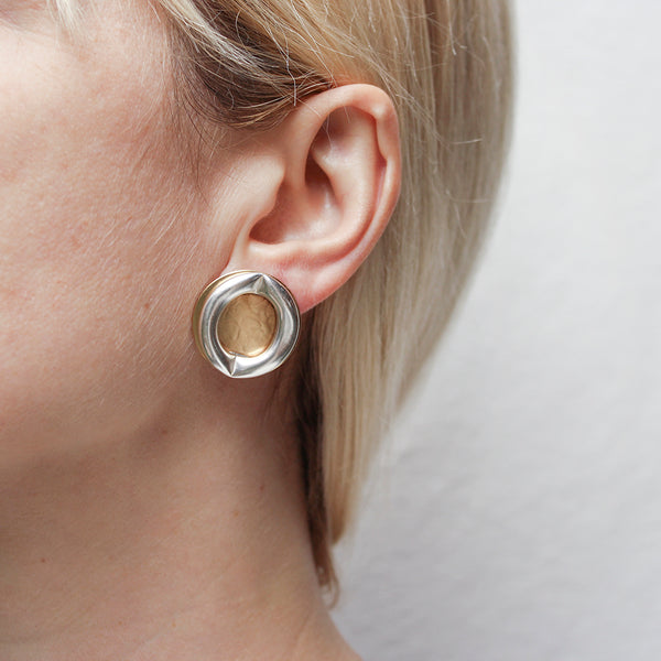 Disc with a Tube Ring Clip or Post Earring
