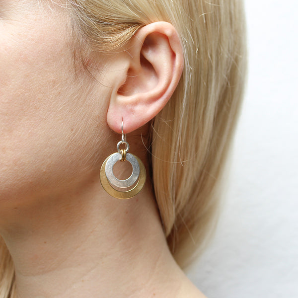 Large Layered Double Linked Wire Earrings