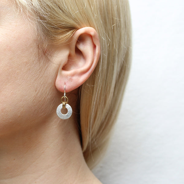 Small Double Linked Rings Wire Earrings
