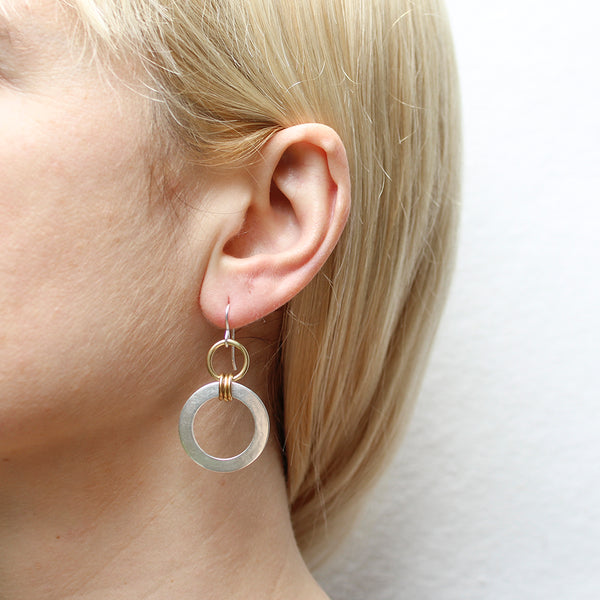 Large Double Linked Rings Wire Earrings
