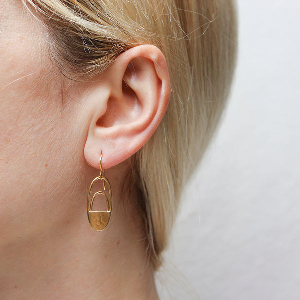 Small Narrow Basket Wire Earrings