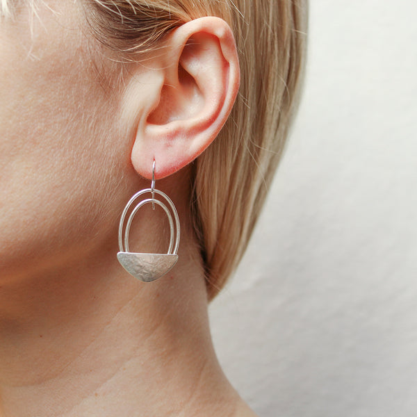 Rounded Triangle Basket Wire Earrings