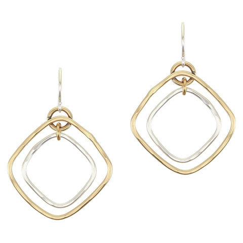 Nesting Square Rings Wire Earrings