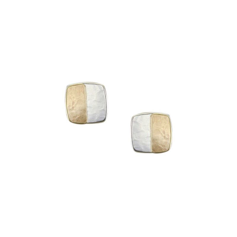 Extra Small Half & Half Square Post Earrings