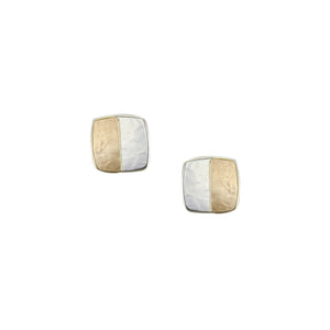 Extra Small Half & Half Square Post Earrings