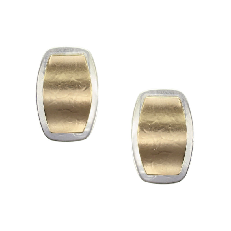 Double Wavy Ovals Clip or Post Earrings