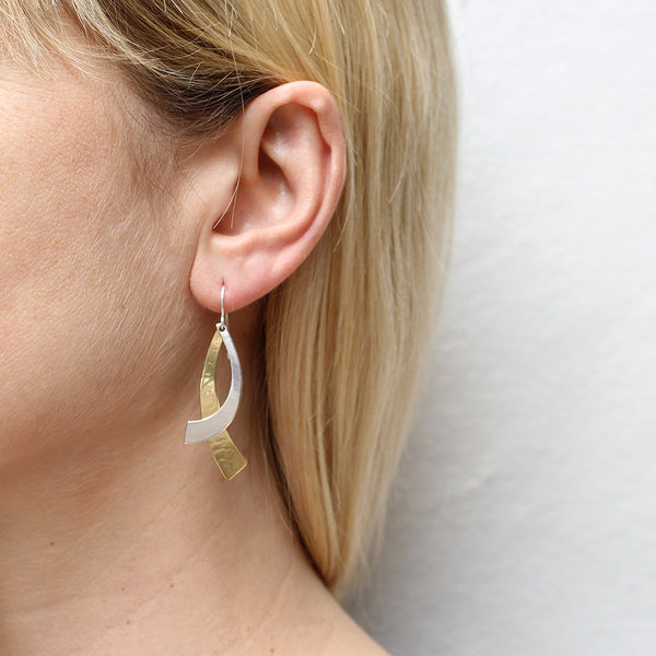 Large Layered Swoops Wire Earring