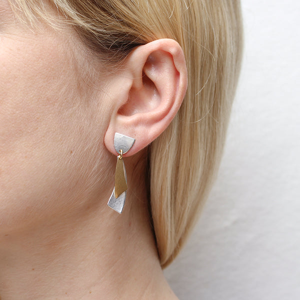 Semi Circle with Small Layered Swoops Post Earring