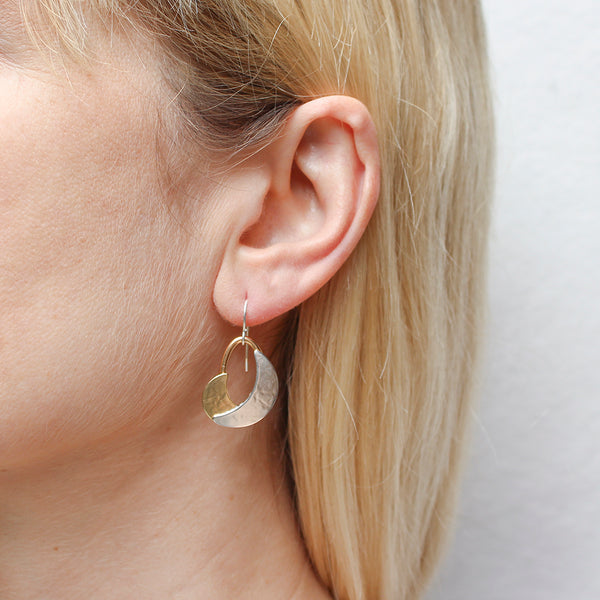 Small Layered Crescents Wire Earring