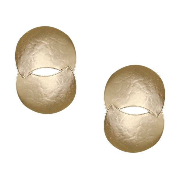 Large Interlocked Crescents Clip or Post Earrings