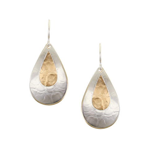 Teardrop with Teardrop Frame Wire Earrings