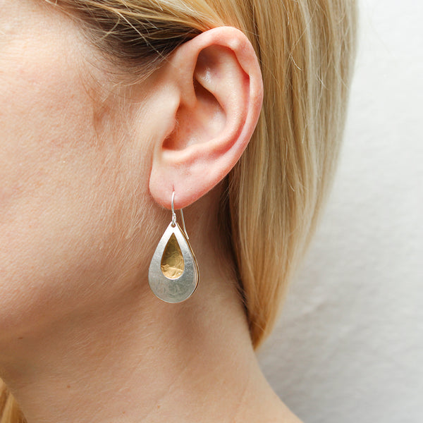 Teardrop with Teardrop Frame Wire Earrings