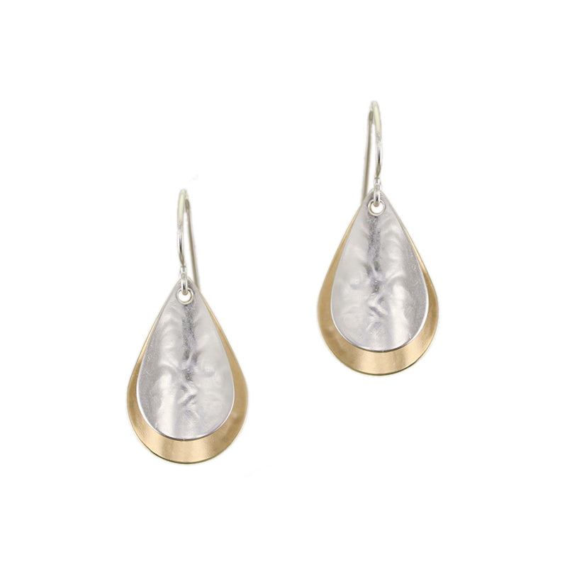 Layered Curved Teardrops Wire Earrings