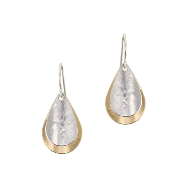 Layered Curved Teardrops Wire Earrings