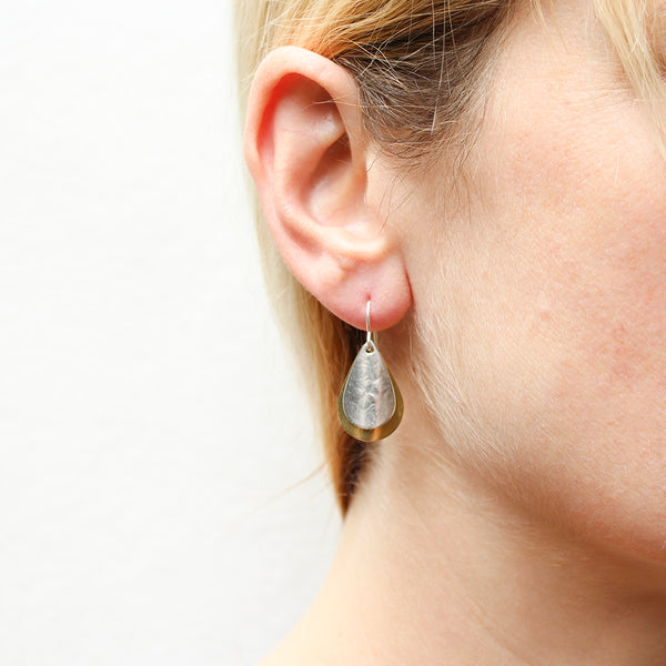 Layered Curved Teardrops Wire Earrings