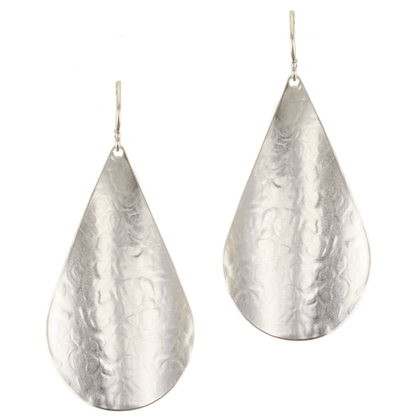 Large Curved Teardrop Wire Earrings