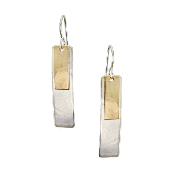 Medium Layered Rectangles Wire Earrings