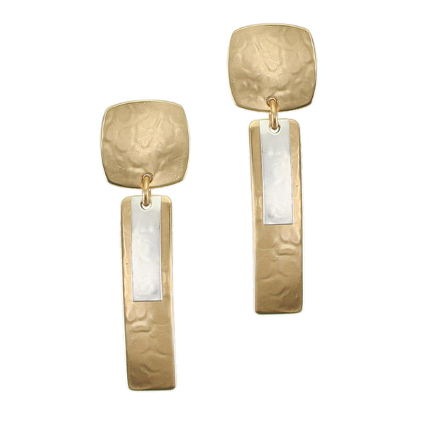 Layered Rectangles Matching Set - Necklace and Clip or Post Earrings