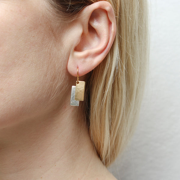 Layered Rectangles Wire Earrings