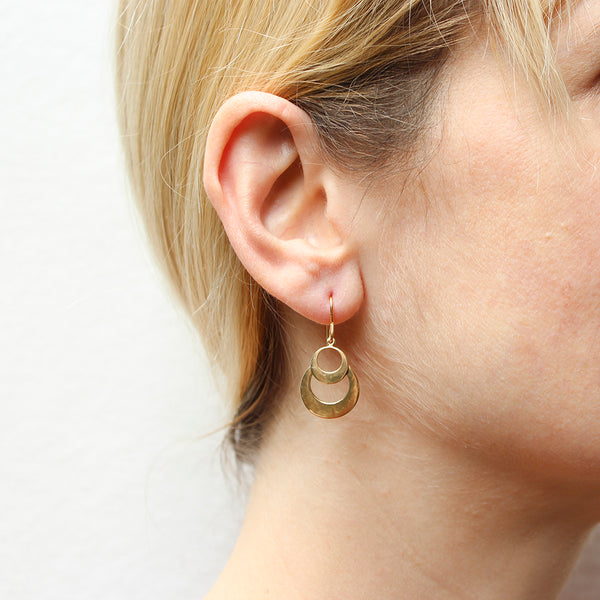 Layered Cutout Discs Wire Earrings