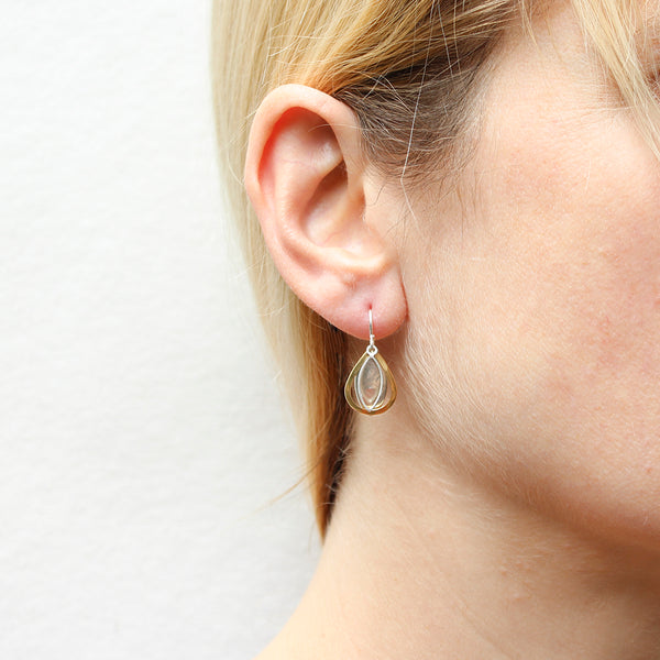 Mini Leaves and Teardrop Ring Wire Earrings