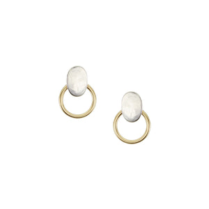 Mini Oval with Ring Post Earrings