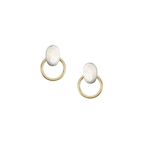 Mini Oval with Ring Post Earrings