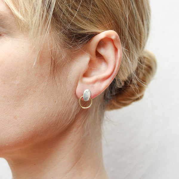 Mini Oval with Ring Post Earrings