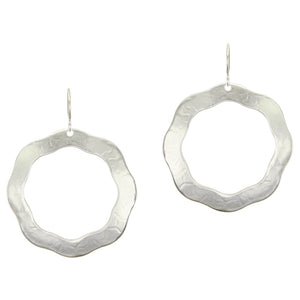 Large Petal Ring Wire Earrings